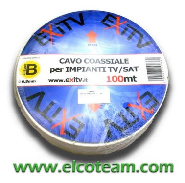 Cavo coassiale 75Ω Exitv 7mm bianco