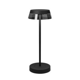 REDO iLuna Lampada da Tavolo Nera Sand Jet Black Ricaricabile Dimmerabile LED 2,5W IP65 con base di ricarica