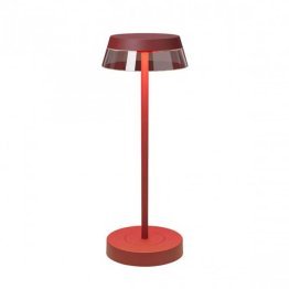 REDO iLuna Lampada da Tavolo Rossa Ruby Red Ricaricabile Dimmerabile LED 2,5W IP65 con base di ricarica