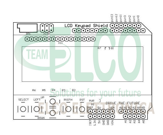 Key Pad LCD Arduino Layout dimensioni