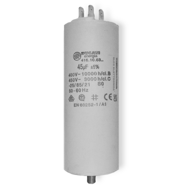 Condensatore per Avviamento Motori 45uF 450VAC Ducati Energia 4.16.10.63.64