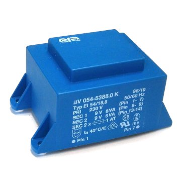 Trasformatore Incapsulato 230V - 2x9V - 16VA ERA EI54 BV054-5388.0
