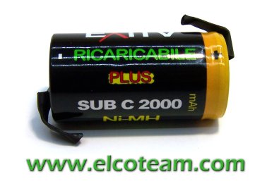 Batteria sub-mezza torcia SC 2.0Ah Ni-Mh lamella a saldare