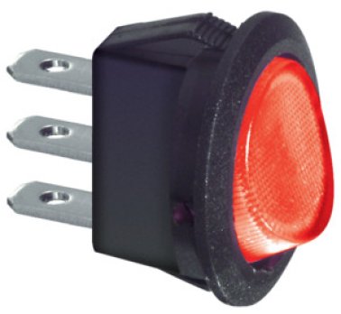 Interruttore rotondo Rocker Switch a Bilancere 2 posizioni Luminoso Rosso