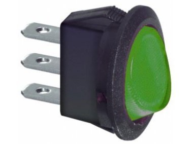 Interruttore rotondo Rocker Switch a Bilancere 2 posizioni Luminoso Verde