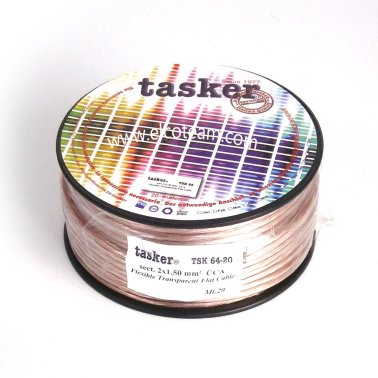 Tasker TSK64-20 Piattina Trasparente Sezione 2x1,50 mm Bobina 20 metri