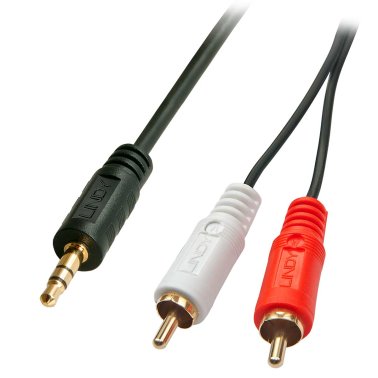 Lindy 35680 Audio Cable Jack to 2 x RCA male / male 1 meter