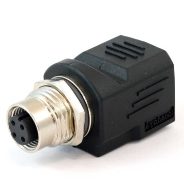 Adapter RJ45 socket - M12 4 Pin Ethernet socket Amphenol RJS-12D04FF-LS8001
