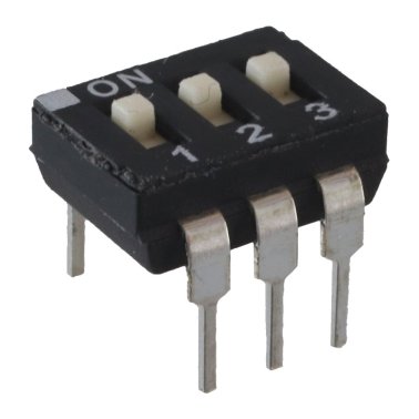 DIP Switch 3 vie con attuatore sporgente  PTH ECE EAH103E 99Z