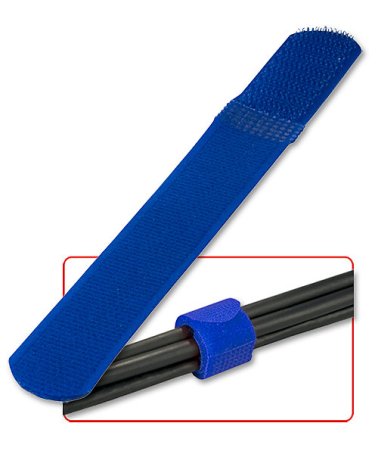 Nylon and Velcro Cable Ties, 10pcs, Blue color