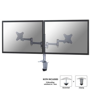 Desk support for 2 Neomounts by Newstar FPMA-D1330DSILVER monitors