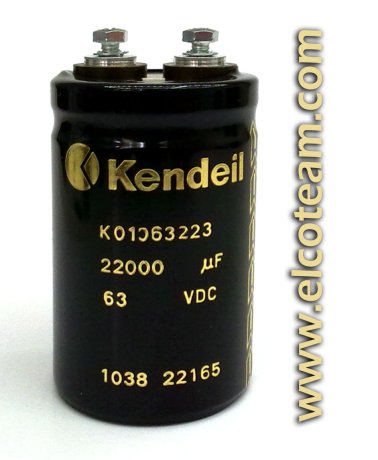 Kendeil K01 electrolytic capacitor 22.000µF 63VDC 51x79mm