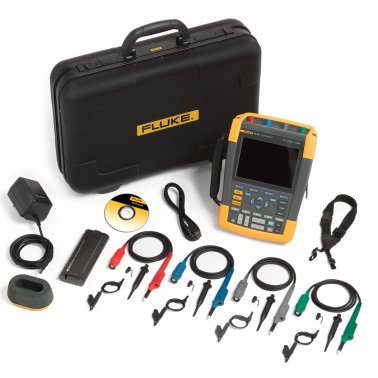 FLUKE Scopemeter 190-104 / S Kit 4-Channel 100 MHz Oscilloscope with Hard Bag and FlukeView Software