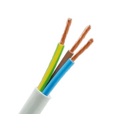 3x1.5mm three-pole white power cable