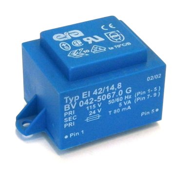 Trasformatore Incapsulato 115V - 24V - 5VA EI42 ERA Pulse BV042-5067.0 con Alette