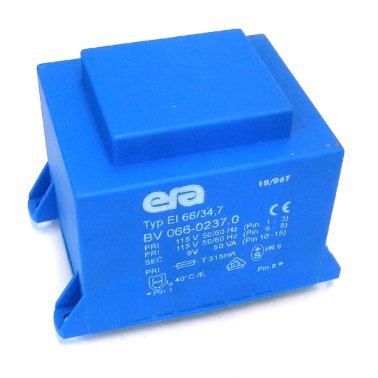 Encapsulated Transformer 2x115V - 9V - 50VA EI66 / 34.7 Era Pulse E66-0237.0