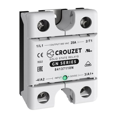 Crouzet 84137110N Relè allo Stato Solido 48÷660Vac, 25A, Tensione di comando 4÷32Vdc