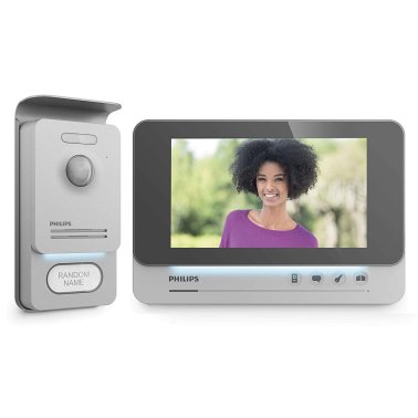 Philips WelcomEye Comfort Pro 2 Wire Video Intercom Kit with 7 "Internal Monitor and External Pushbutton Panel with RFid Reader