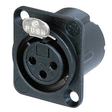 Neutrik NC3FD-LX-B 3-pin black XLR panel socket