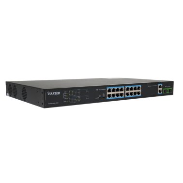 Vultech POE2164GE-200W PoE Switch + 16 Ports 10/100 + 2 Uplink 10/100/1000 Ports + 2 SFP 1000 Mbps Ports