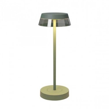 REDO iLuna Green Table Lamp Sage Green Rechargeable Dimmable LED 2.5W IP65 with charging base