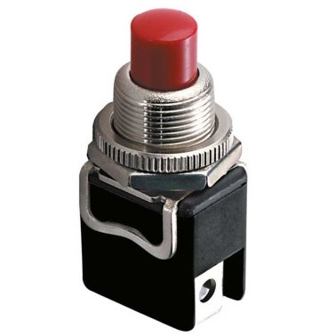 Pulsante da pannello normalmente aperto NA rosso 12mm 250V 4A