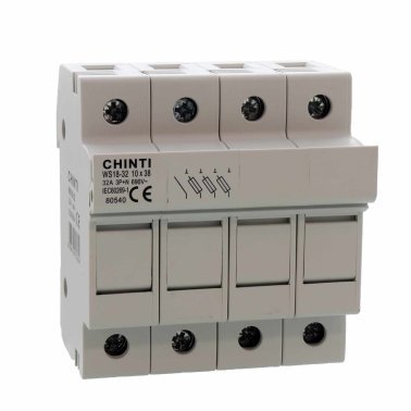 Chint Base Portafusibile 3P+N 10,3x38 32A 4 moduli DIN