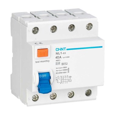 Chint NL1-63 Interruttore differenziale puro 4P 40A 30mA 6kA Tipo A - 200222