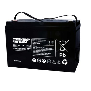 Batteria 12V 100Ah Ricaricabile al Piombo AGM VRLA Energyteam ET12-100