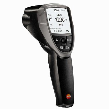 Testo 835-T2 Pirometro Termometro infrarossi IR, -10 +1500°C, 4 laser e ingresso termocoppie, ottica 50:1, 0560 8352