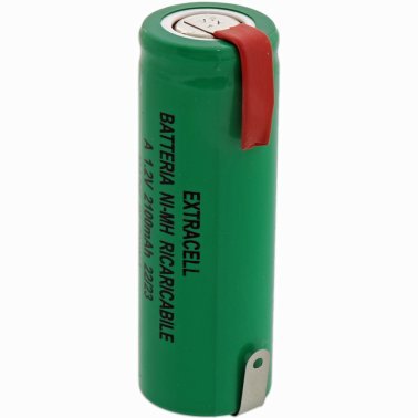 Batteria ricaricabile tipo A Ni-Mh 1,2V 2100mAh con terminali a saldare