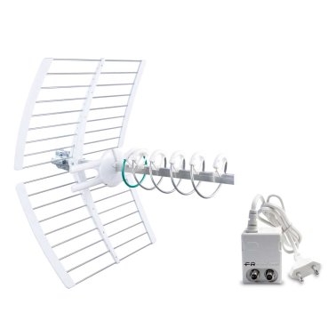 Kit Antenna TV Digitale Terrestre Fracarro KIT 15 5G T2 Antenna ELIKA PRO 700 C e Alimentatore, 217978