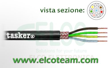 Cavo schermato a treccia 4x0,25mm Tasker C4025