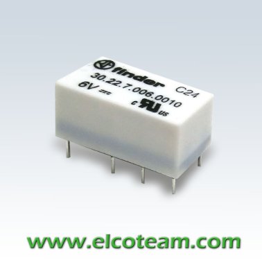 Finder 30.22.7.005.0000 Mini Relay Dual in Line Coil Sensitive 5 VDC