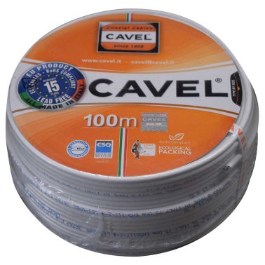 Cavel SAT703 Cavo Antenna Coassiale Tv e Sat Ø 6,6mm per uso interno Classe B, colore Bianco