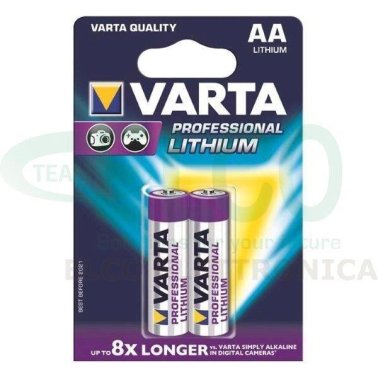 Pila VARTA  PROFESSIONAL LITHIUM  Stilo AA - Confezione 2 pezzi