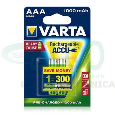 Rechargeable battery VARTA AAA 1000mAh - Pack of 2 pieces