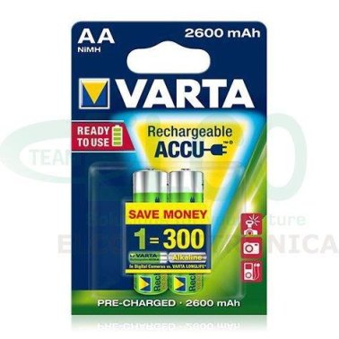 Batteria Ricaricabile VARTA stilo AA 2600mAh - Confezione 2 pezzi