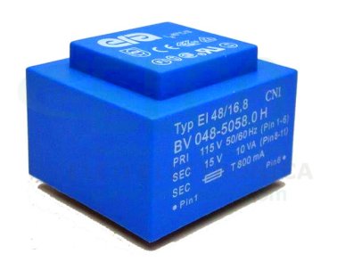 Encapsulated Transformer 115V - 15V - 10VA EI48 ERA Pulse BV048-5058.0