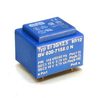 Trasformatore Incapsulato Era EI30/12,5 1,5VA - 115V - 2x15V