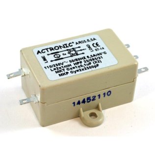Actronic AR05.6.5A EMI filter with 6.5 Ampere faston terminals