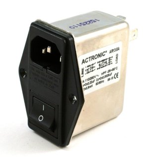 Actronic AR13.6A Filtro EMI con Spina IEC, Interruttore e Portafusibile da 6 Ampere