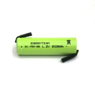 AA 800 mAh Ni-Mh EnergyTeam battery with soldered blades