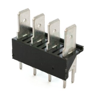 CQS / B4 / 6.3 4-pole Faston connector from PCB 7,62 mm