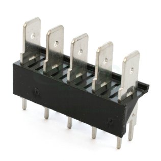 CQS / B5 / 6.3 Faston 5-pole connector from PCB 7,62 mm