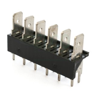 CQS / B6 / 6.3 6-pole Faston connector from PCB 7,62 mm