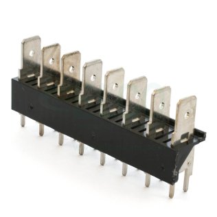 CQS / B8 / 6.3 Faston 8-pole connector from PCB 7,62 mm