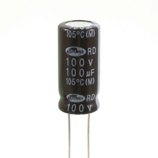 100uF 100 Volts Electrolytic Capacitor 105 ° C Samwha 10x20
