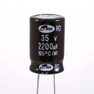Condensatore Elettrolitico 2200uF 35 Volt 105°C Samwha 16x25 mm