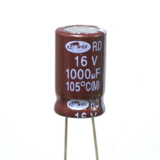 Electrolytic Condenser 1000uF 16V 105 ° C Samwha 10x16